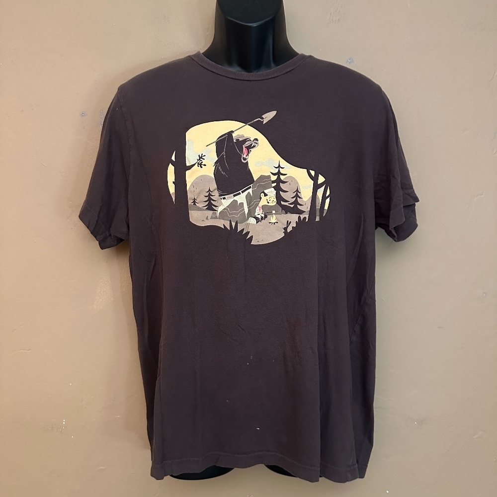 Smokey Bear Snack T Shirt Large VINTAGE Cotton blend No fabric tag